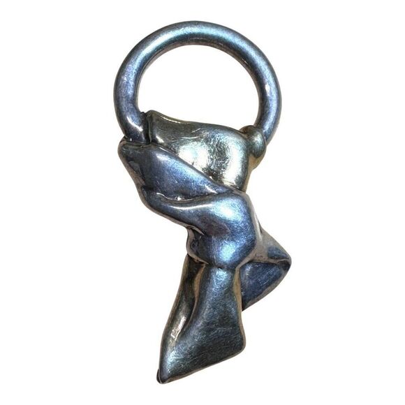 Abstract Sterling Silver Brooch Knot Design GW Israel Modernist 925 MCM Bow Ring - Picture 1 of 5
